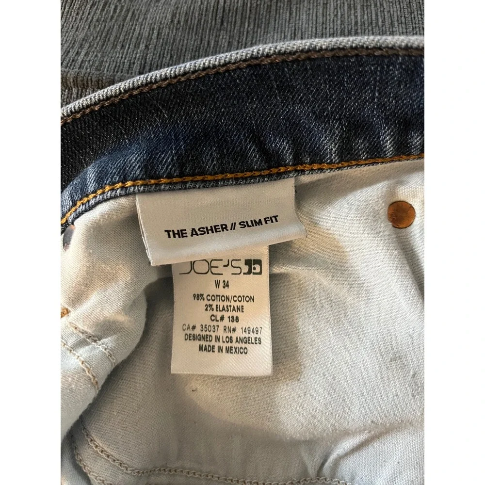 Joes Jeans The Asher‎ Slim Fit Mens 34 Brantley Wash Medium Blue Stretch Denim